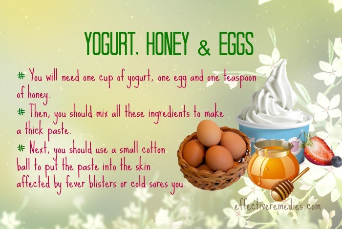 home remedies for fever blisters - yogurt, honey, & eggs