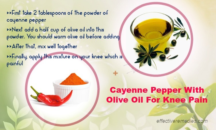 home remedies for knee pain - cayenne pepper with olive oil