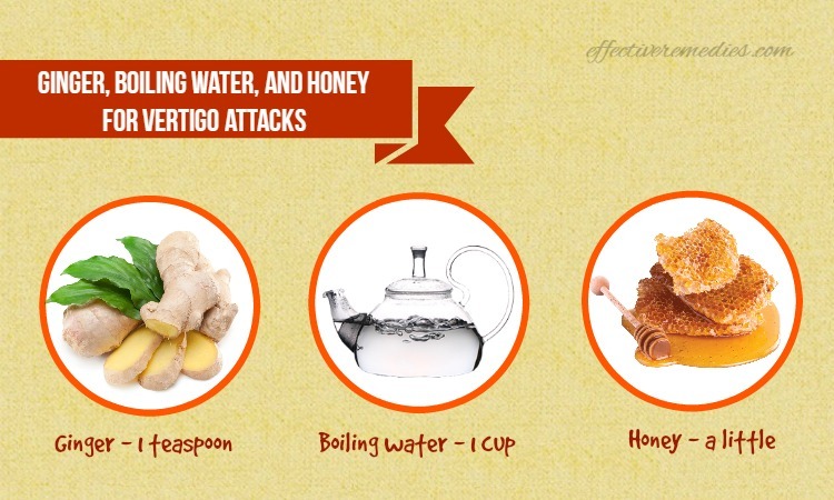 home remedies for vertigo - ginger, boiling water, and honey