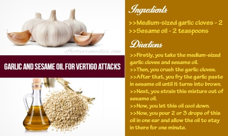 home remedies for vertigo - garlic and sesame oil