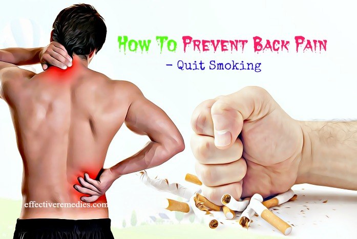 how to prevent back pain at work - quit smoking