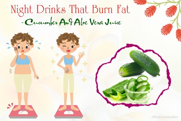 night drinks that burn fat - cucumber and aloe vera juice